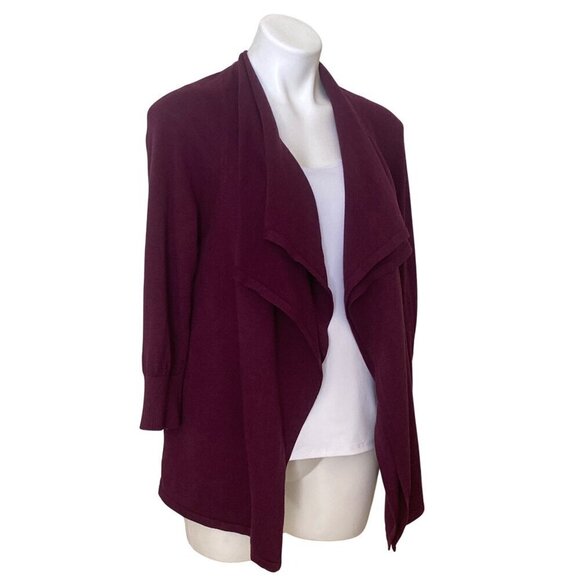 Tommy Bahama Burgundy Island Waterfall Cardigan, 3/4 Sleeves Women's Size L - Picture 2 of 8
